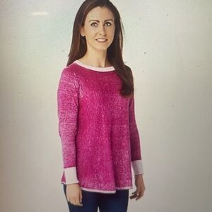 Logo Distressed Sweater with Contrast Detail